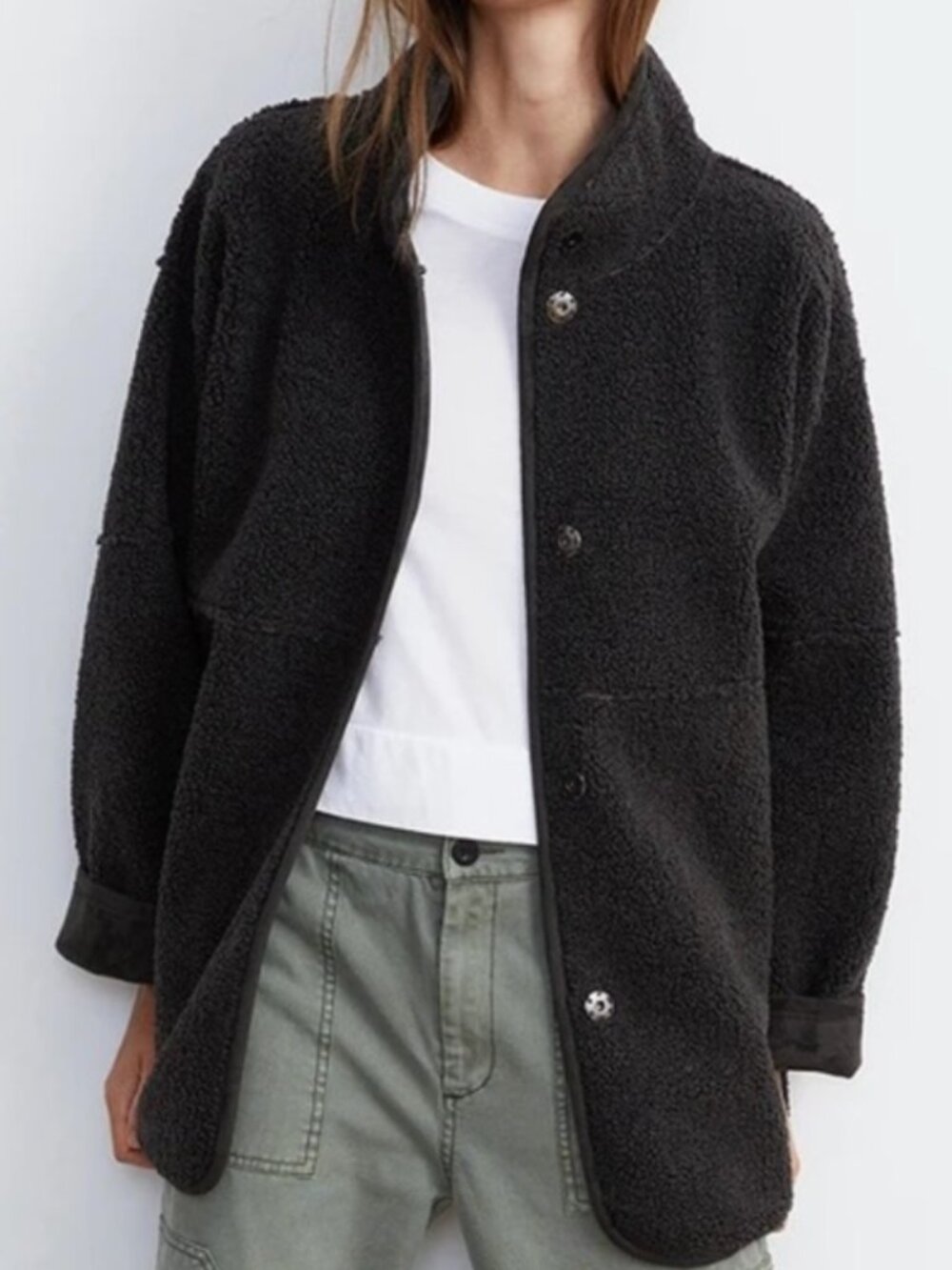 Velvet by Graham & Spencer Black Albany Sherpa Reversible Jacket Sz M